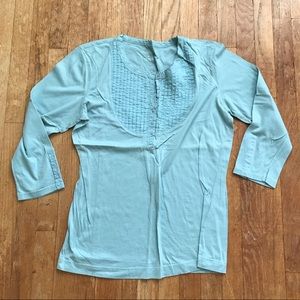 Van Heusen Blue Pleated Neckline Tee